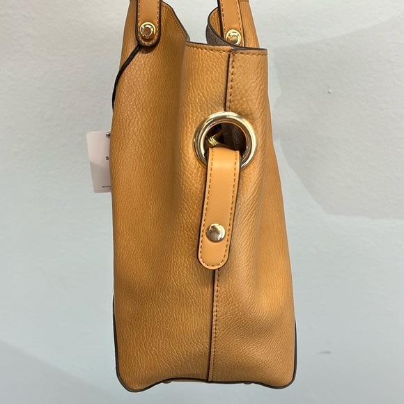 Sondra Roberts Squared | Stone Vegan Leather Tote Satchel Shoulder Bag - Picture 5 of 13